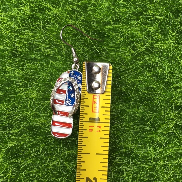 USA Flag Sandal Earrings - Picture 9 of 9